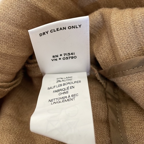 LL Bean Signature 12 British wool flannel camel pleated skirt - Picture 8 of 9